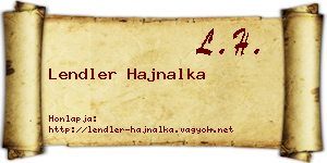 Lendler Hajnalka névjegykártya